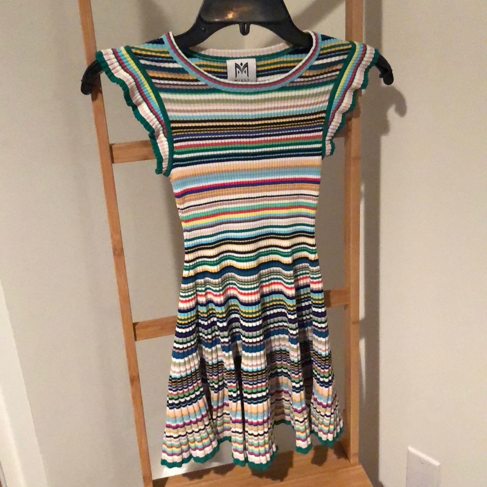 MILLY MINIS Micro-Stripe Flare Dress